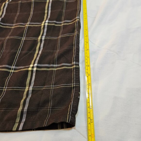 O’NEILL Shorts Mens Size 36 Brown Plaid Skate Surf Flat Front Pockets Zip Close - Picture 8 of 9